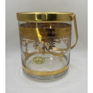 Cristal T. Murano Antique Glass Gold Cookie Jar Bucket